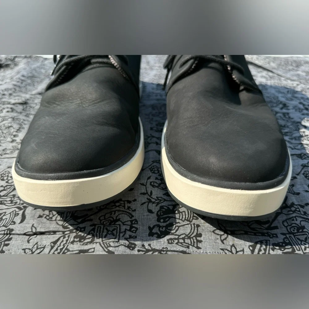 Olukai Men's 14 Black Leather Lace Up Shoes Dress Casual Comfort Classic EUR 47